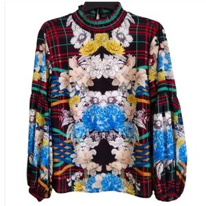 Jealous Tomato multicolor multi pattern floral top size medium